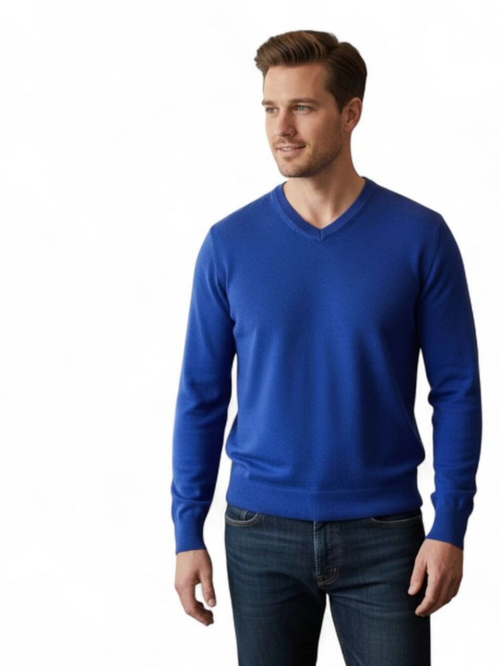 Brooks Brothers Country Club Cobalt Blue Silk Cotton Sweater L Preppy Classic